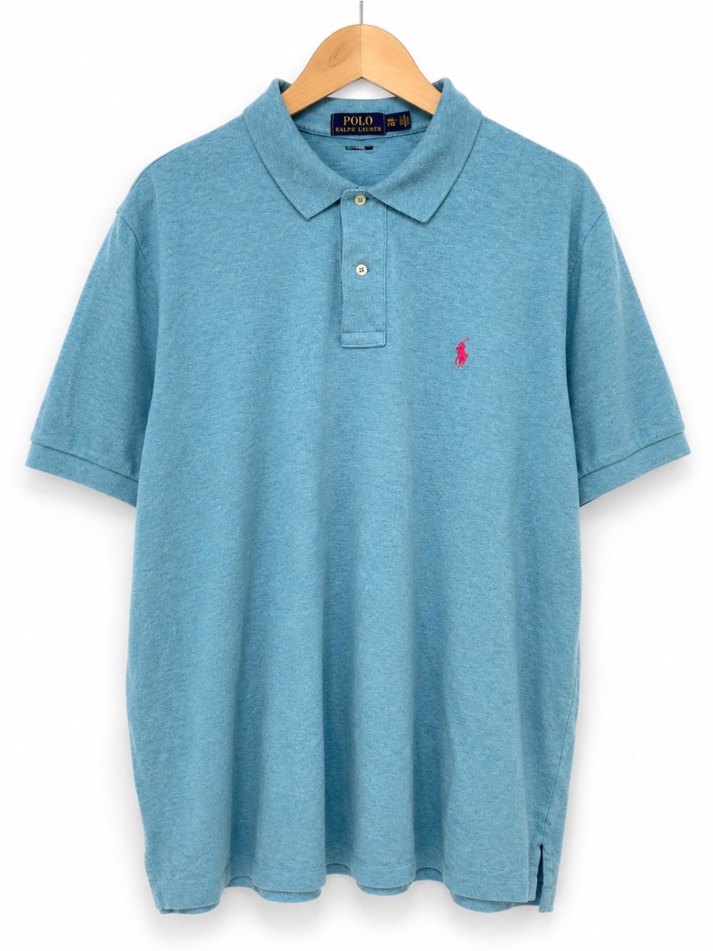 Polo Ralph Lauren Classic Fit Polo Shirt XXL Blue Pink Pony Cotton Big & Tall